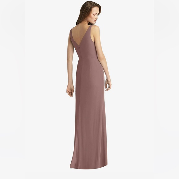 DESSY BRIDESMAID DRESS - SLEEVELESS V-BACK  - LUX CHIFFON - COLOR SIENNA - Picture 2 of 9